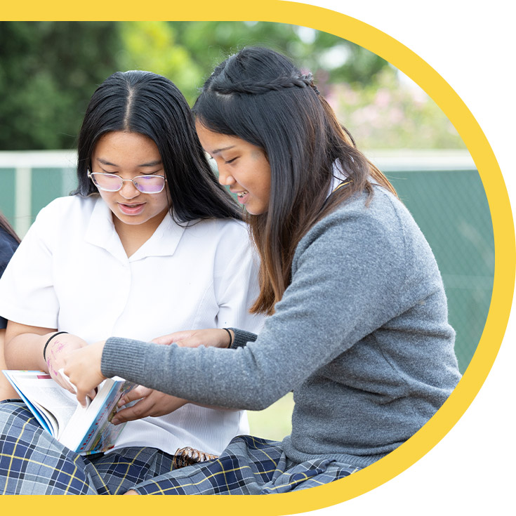 Students reading the bible at St Agnes Catholic High School Rooty Hill