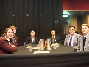 St Agnes Catholic High Rooty Hill School captains Anish Khadka and Annabelle Kayrouz at LIFTED leaders.