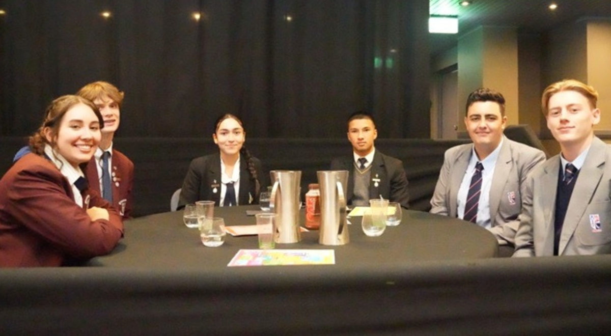 St Agnes Catholic High Rooty Hill School captains Anish Khadka and Annabelle Kayrouz at LIFTED leaders.