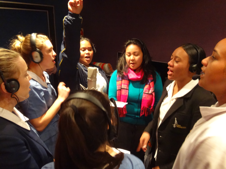 Time well spent together in the recording studio.