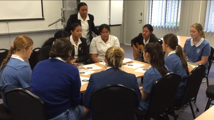 Students working together.