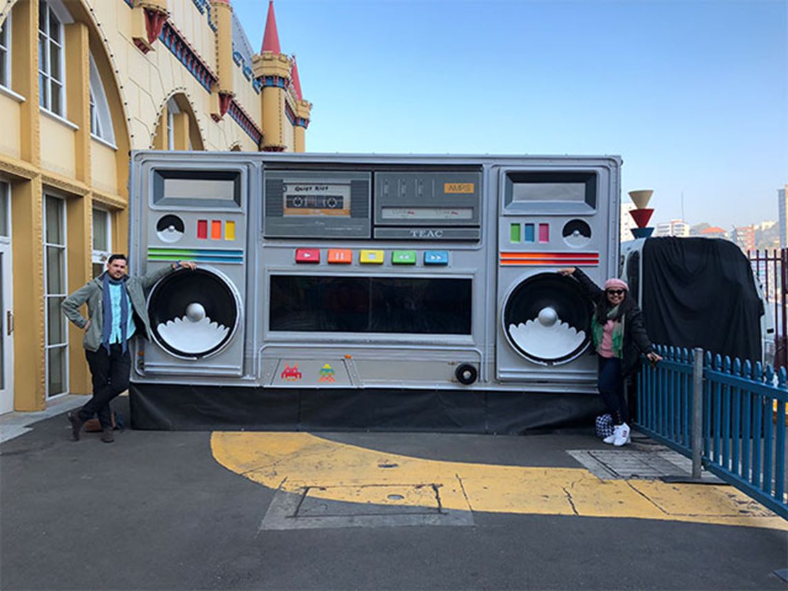 St Agnes Rooty Hill students out the front of Luna Park