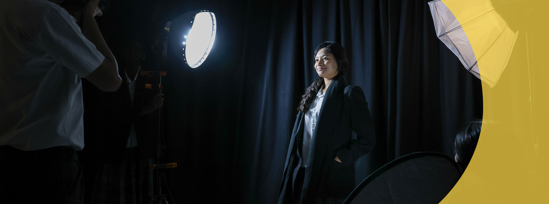 Students conducting a photoshoot at St Agnes Catholic High School Rooty Hill