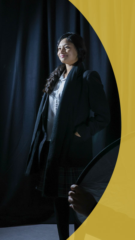 Students conducting a photoshoot at St Agnes Catholic High School Rooty Hill