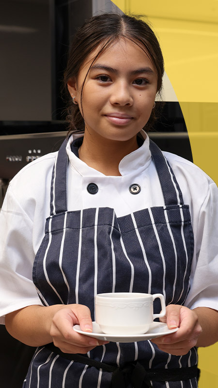 Students in the hospitality room at St Agnes Catholic High School Rooty Hill