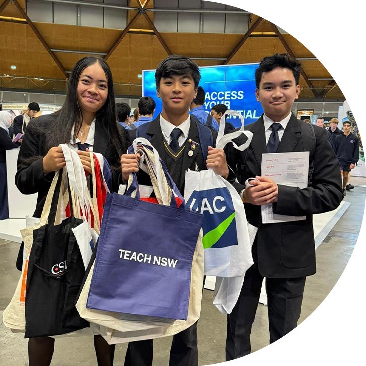 Students attending a careers expo at St Agnes Catholic High School Rooty Hill