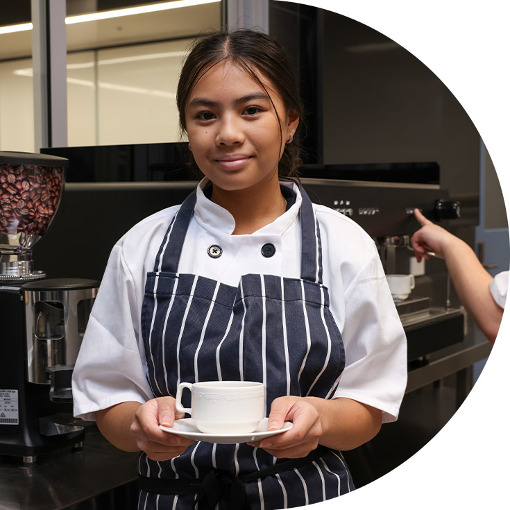 Student working in the hospitality room at St Agnes Catholic High School Rooty Hill
