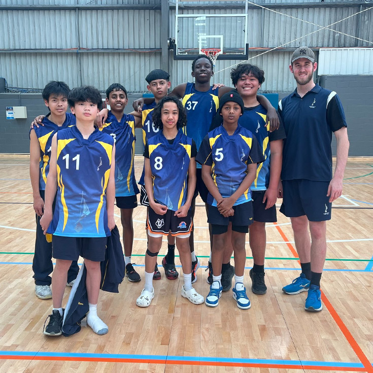 The St Agnes Catholic High School Rooty Hill boys basketball team